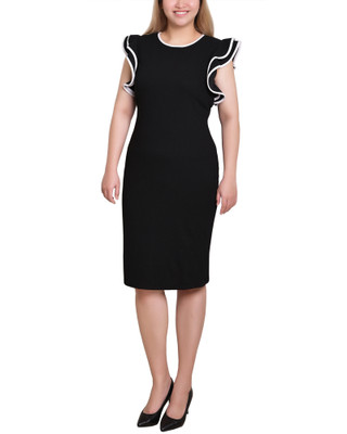 Thumbnail 3: Ny Collection NY Collection Womens Piped Ruffle Sleeve Dress 
