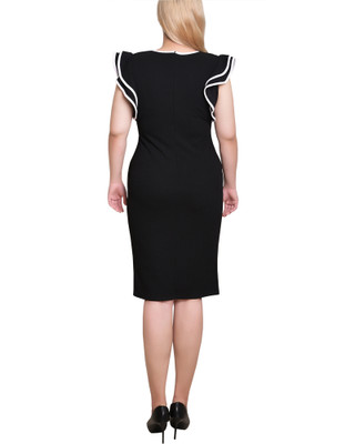 Thumbnail 2: Ny Collection NY Collection Womens Piped Ruffle Sleeve Dress 