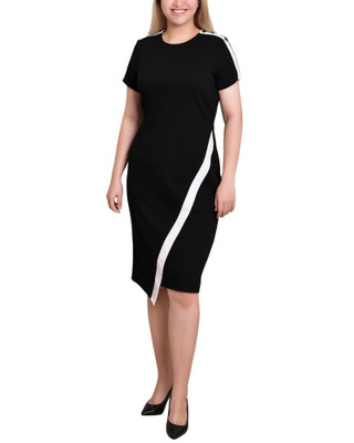 Thumbnail 3: Ny Collection NY Collection Petite Asymmetrical Hem Dress 
