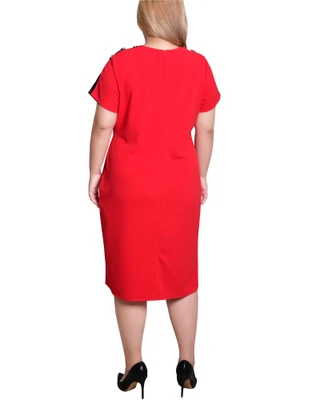 Thumbnail 2: Ny Collection NY Collection Plus Asymmetrical Hem Dress 
