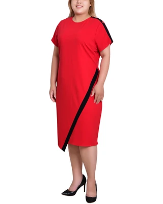 Thumbnail 3: Ny Collection NY Collection Plus Asymmetrical Hem Dress 