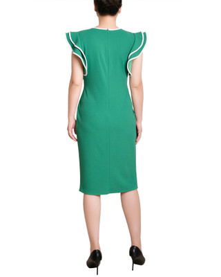 Thumbnail 2: Ny Collection NY Collection Petite Piped Ruffle Sleeve Dress 