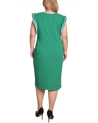 Thumbnail 2: Ny Collection NY Collection Plus Piped Ruffle Sleeve Dress 