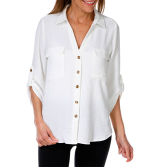Thumbnail 1: Good Days Only Women's Solid Button Down Top  