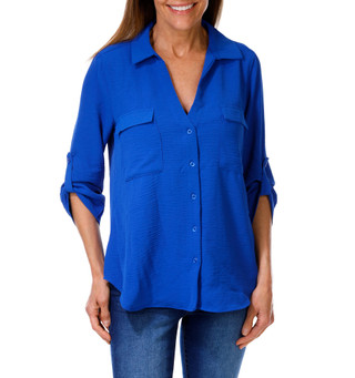 Thumbnail 1: Good Days Only Women's Solid Button Down Top  