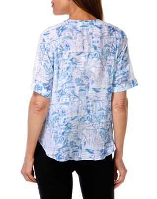 Thumbnail 2: Zac & Rachel Women's Floral Print Tie Front Blouse  