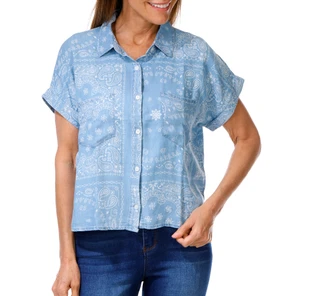 Thumbnail 1: Thread & Supply Women's Bandana Button Down Top  