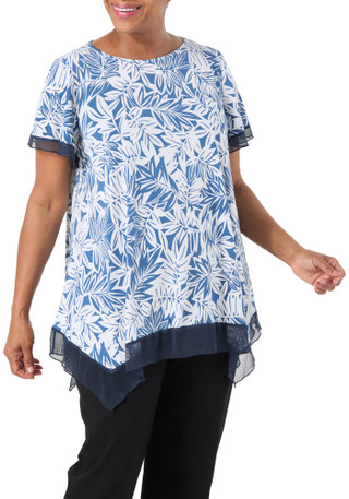 Thumbnail 1: AMANA Women's Plus Short Sleeve Pin Dot Top 