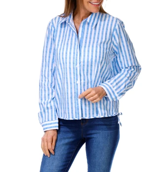 Thumbnail 1: Zac & Rachel Women's Stripe Print Button Down Top  