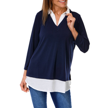 Thumbnail 1: Adrianna Papell Women's 2Fer Pullover Top  
