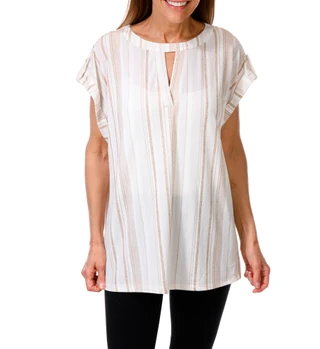 Thumbnail 1: Cure Apparel Women's Stripe Print Top 