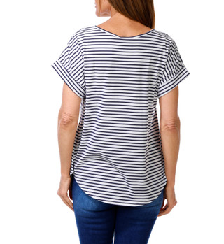 Thumbnail 2: AMANA Women's Stripe Print Flip Flop Top  