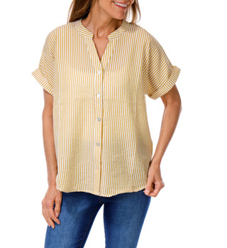 Thumbnail 1: LIV LOS ANGELES Women's Stripe Button Down Top  
