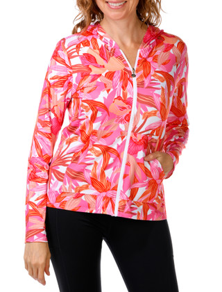 Thumbnail 1: Caribbean Joe Women's Floral Print Hooded Top  