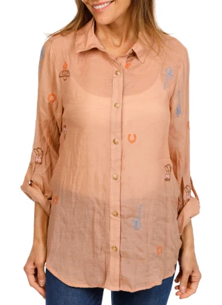 Thumbnail 1: FIGUEROA & FLOWER Women's Western Button Down Top 