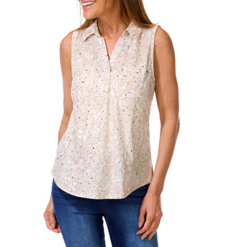 Thumbnail 1: Emily Daniels Women's Sleeveless Floral Sequins Top 