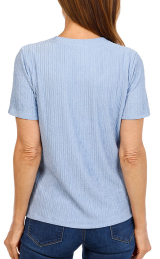 Thumbnail 2: 3RD & MALT Women's Short Sleeve Textured Top 
