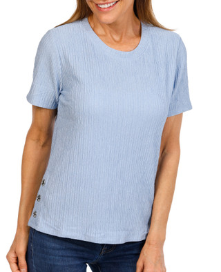 Thumbnail 1: 3RD & MALT Women's Short Sleeve Textured Top 