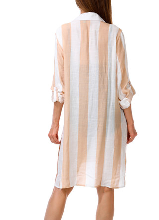 Thumbnail 2: SHORE LIFE Women's Striped Button Up Cover Up 