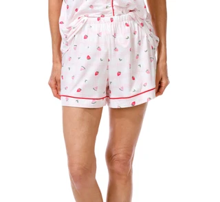 Thumbnail 2: JACLYN Women's 2 Pc Fruit Print Pajama Shorts Set 