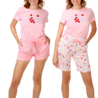 Thumbnail 1: JACLYN Women's 3 Pc Pajama Shorts Set 