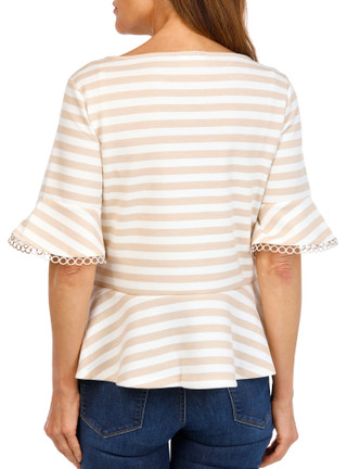 Thumbnail 2: Cupio Women's Striped Peplum Top 