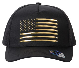 Thumbnail 3: Runs Deep Men's Gold Chrome Flag Snapback 