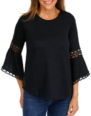 Thumbnail 1: Women's Solid Bell Sleeve Top  