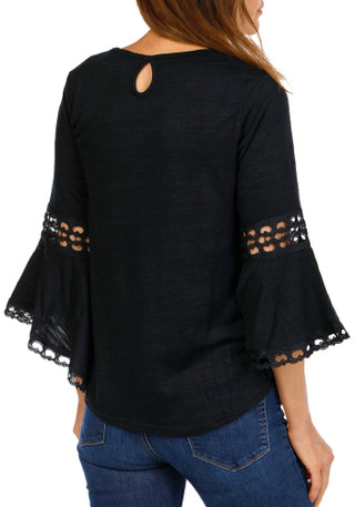 Thumbnail 2: Women's Solid Bell Sleeve Top  