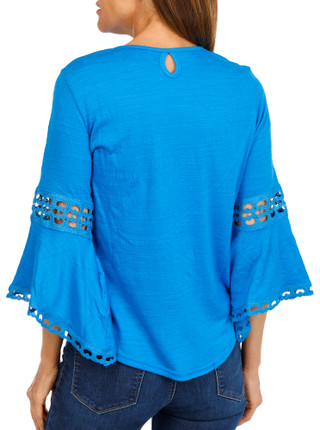 Thumbnail 2: Thomas & Olivia Women's Solid Bell Sleeve Top  