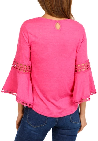 Thumbnail 2: Thomas & Olivia Women's Solid Bell Sleeve Top 