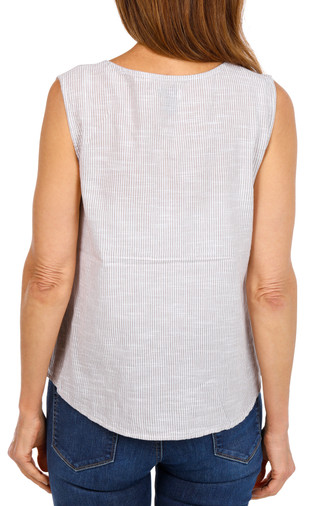 Thumbnail 2: Dash Women's Striped Button Down Tank Top 