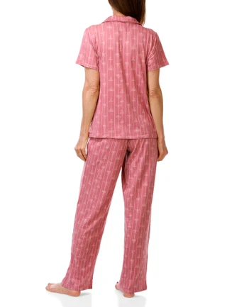 Thumbnail 2: Jessica Simpson Women's 2 Pc Bow Print Pajama Pants Set 