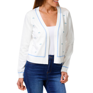 Thumbnail 1: RIO & RIAN Women's Floral Open Front Cardigan 