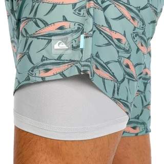 Thumbnail 2: Quiksilver Men's Fish Print Swim Shorts  