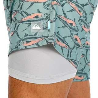 Thumbnail 2: Quiksilver Men's Fish Print Swim Shorts  