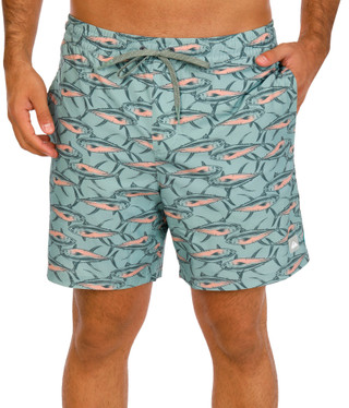 Thumbnail 1: Quiksilver Men's Fish Print Swim Shorts  