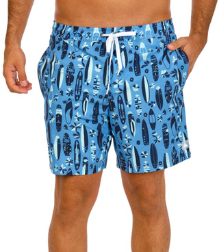 Thumbnail 1: QUICKSILVER WATERMAN Men's Surfboard Print Swim Shorts 