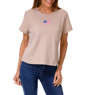 Thumbnail 1: Women's Solid Americana Heart Top  