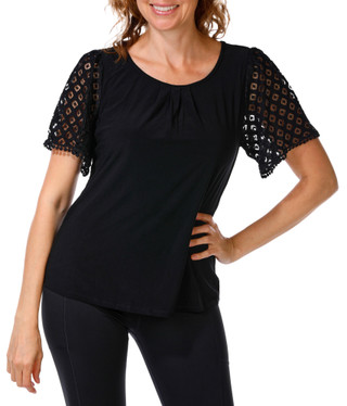 Thumbnail 1: Women's Crochet Sleeve Top 