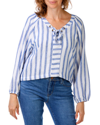 Thumbnail 1: Cavalini Women's Long Sleeve Striped Top 