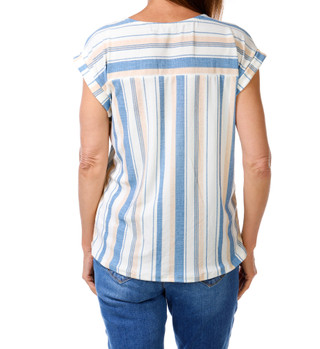 Thumbnail 2: Vintage Rose Women's Stripe Print Top  