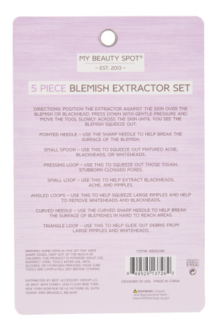Thumbnail 2: My Beauty Spot 5 Pk Blemish Extraction Tools 