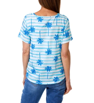 Thumbnail 2: Onque Casual Women's Tropical Print Top 