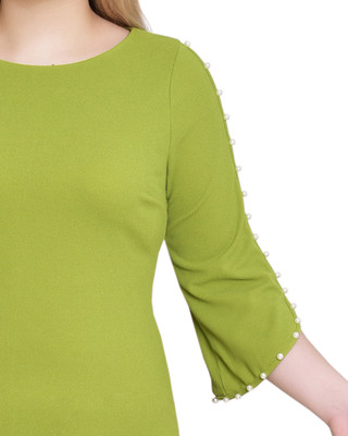 Thumbnail 4: Ny Collection NY Collection Petite Solid Pearl Detail Petal Sleeve Dress 
