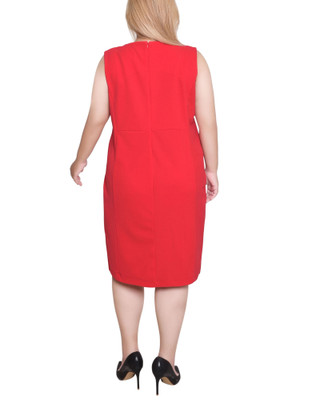 Thumbnail 2: Ny Collection NY Collection Plus Solid Sleeveless Stud Front Dress 