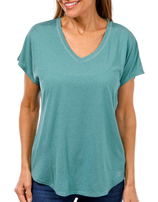 Thumbnail 1: Free Country Free Country Womens Short Sleeve Heather Active Top 
