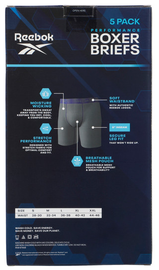 Thumbnail 2: Reebok Men's 5 Pk Boxer Briefs 