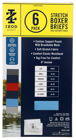 Thumbnail 2: IZOD Men's 6 Pk Stretch Boxer Briefs 