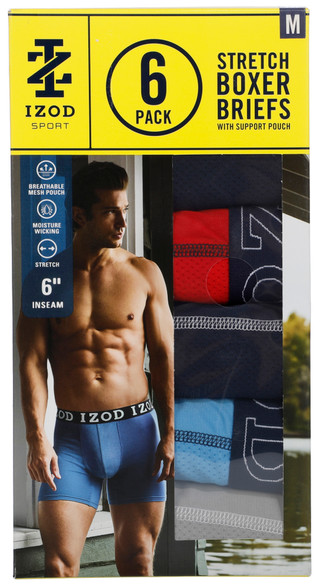 Thumbnail 1: IZOD Men's 6 Pk Stretch Boxer Briefs 